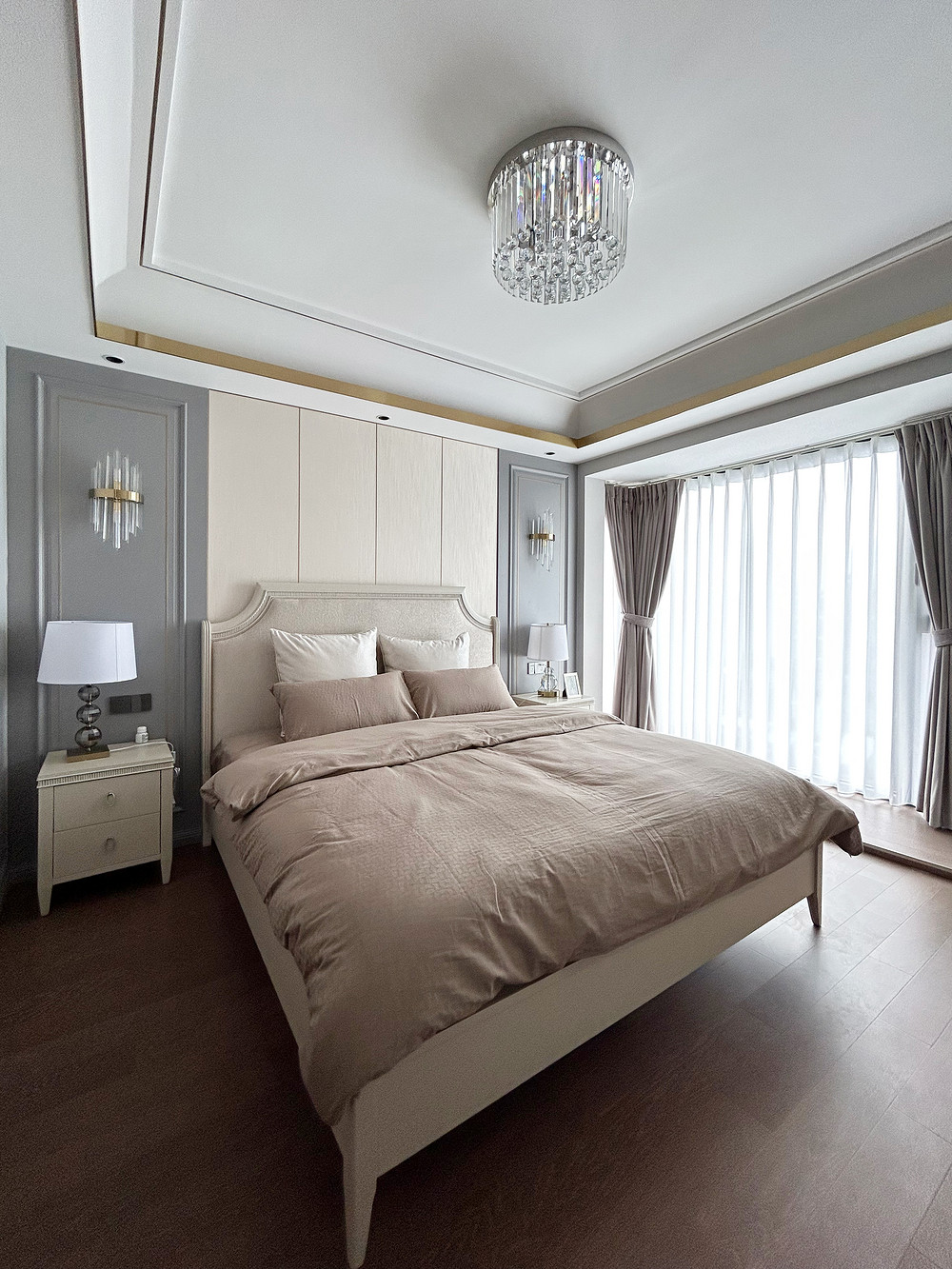 150平米美式风格三室卧室装修效果图，软装创意设计图