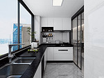 88平米现代简约风二室厨房装修效果图，橱柜创意设计图