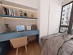 90平米现代简约风三室卧室装修效果图，背景墙创意设计图