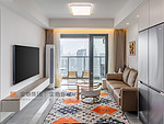 105平米现代简约风三室客厅装修效果图，沙发创意设计图