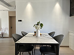 98平米现代简约风三室餐厅装修效果图，餐桌创意设计图
