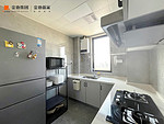 105平米现代简约风三室厨房装修效果图，橱柜创意设计图