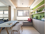 55平米现代简约风三室客厅装修效果图，榻榻米创意设计图
