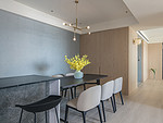 116平米现代简约风三室餐厅装修效果图，餐桌创意设计图