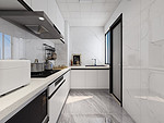 132平米新中式风格三室厨房装修效果图，橱柜创意设计图