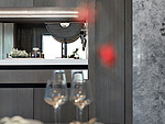 93平米新中式风格五室餐厅装修效果图，酒柜创意设计图