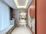 150平米美式风格三室玄关装修效果图，电视墙创意设计图