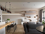 90平米现代简约风四室客厅装修效果图，背景墙创意设计图