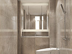 123平米轻奢风格四室卫生间装修效果图，盥洗区创意设计图