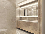 142平米轻奢风格四室卫生间装修效果图，盥洗区创意设计图