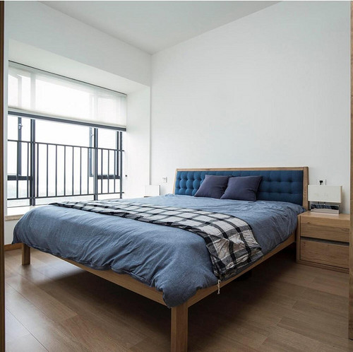 120平米现代简约风三室次卧装修效果图，软装创意设计图