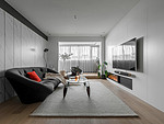 80平米现代简约风三室客厅装修效果图，软装创意设计图