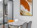 127平米现代简约风三室餐厅装修效果图，餐桌创意设计图