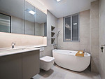 159平米现代简约风三室卫生间装修效果图，盥洗区创意设计图