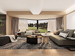 88平米轻奢风格三室客厅装修效果图，电视墙创意设计图