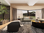 88平米轻奢风格三室客厅装修效果图，电视墙创意设计图