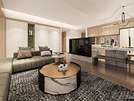 150平米轻奢风格三室客厅装修效果图，电视墙创意设计图