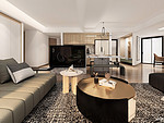 106平米轻奢风格三室客厅装修效果图，电视墙创意设计图