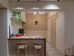 104平米北欧风格三室餐厅装修效果图，吧台创意设计图