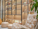 159平米现代简约风三室客厅装修效果图，置物柜创意设计图
