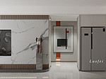 98平米现代简约风三室客厅装修效果图，墙面创意设计图