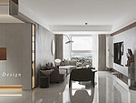 80平米现代简约风三室客厅装修效果图，墙面创意设计图