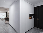 106平米现代简约风二室玄关装修效果图，玄关柜创意设计图