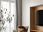 90平米北欧风格三室客厅装修效果图，电视墙创意设计图