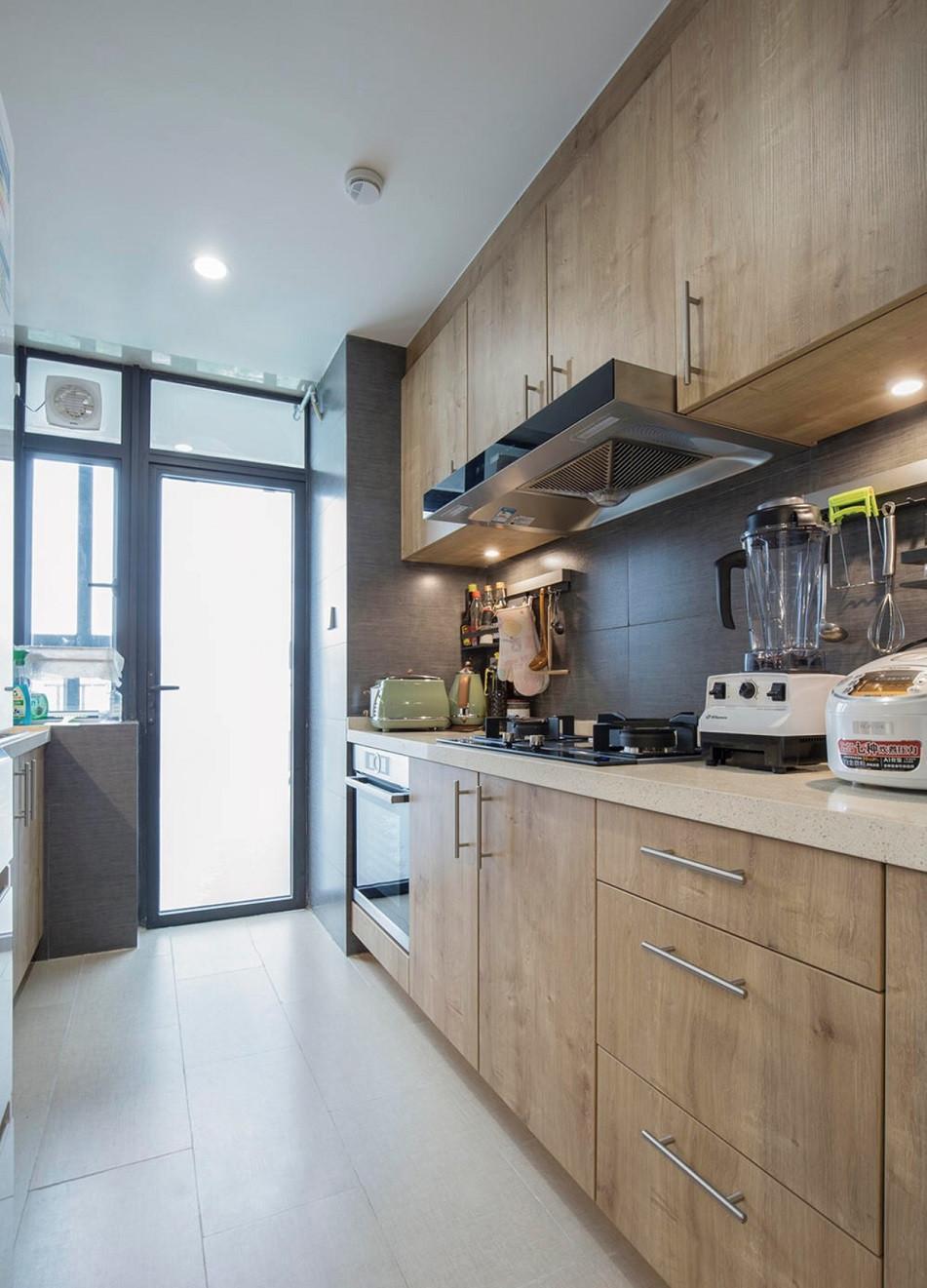 120平米现代简约风三室厨房装修效果图，橱柜创意设计图