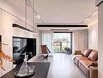 70平米现代简约风二室客厅装修效果图，沙发创意设计图