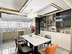 136平米轻奢风格三室餐厅装修效果图，门窗创意设计图