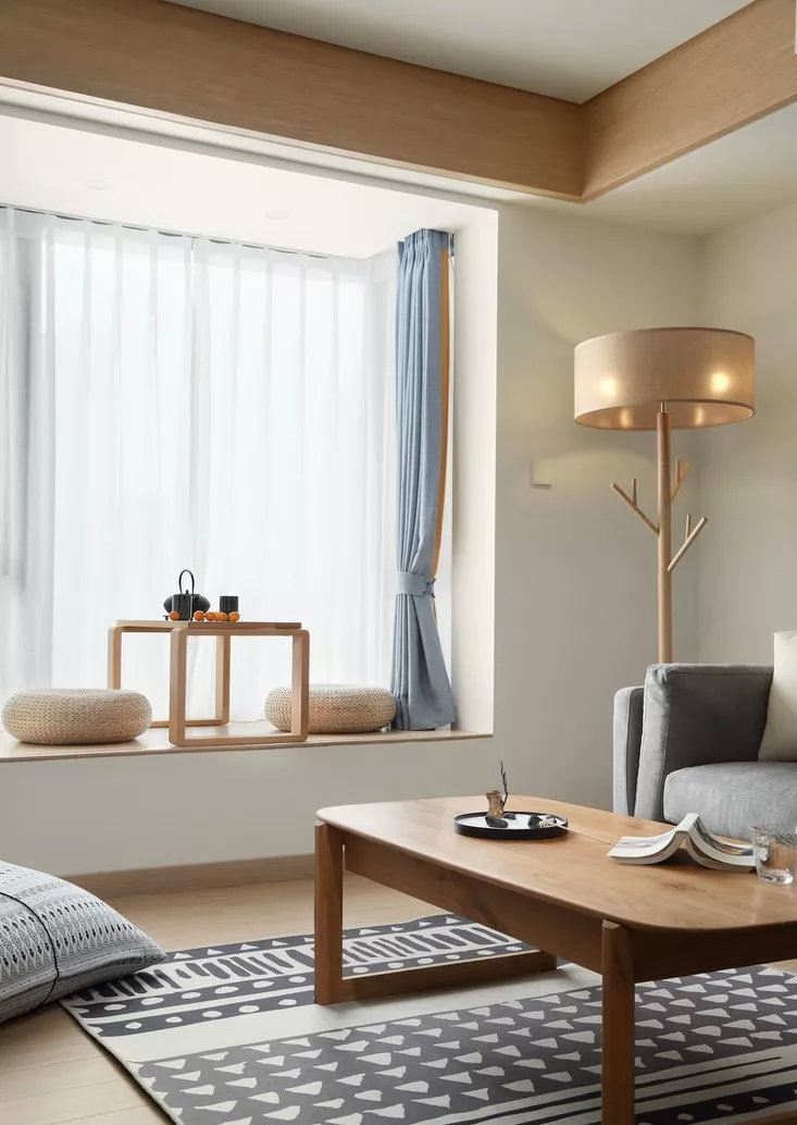 120平米日式风格三室客厅装修效果图，沙发创意设计图