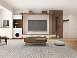 70平米日式风格三室客厅装修效果图，电视墙创意设计图