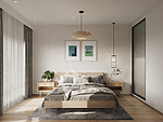 110平米日式风格二室卧室装修效果图，墙面创意设计图