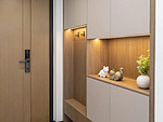 105平米现代简约风三室玄关装修效果图，玄关柜创意设计图