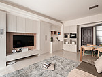 88平米北欧风格三室客厅装修效果图，电视墙创意设计图