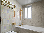 104平米北欧风格三室卫生间装修效果图，盥洗区创意设计图