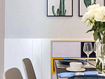 86平米现代简约风三室餐厅装修效果图，照片墙创意设计图