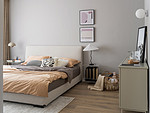 110平米北欧风格四室卧室装修效果图，软装创意设计图