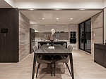 128平米混搭风格三室餐厅装修效果图，餐桌创意设计图