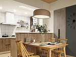 69平米日式风格三室餐厅装修效果图，餐桌创意设计图