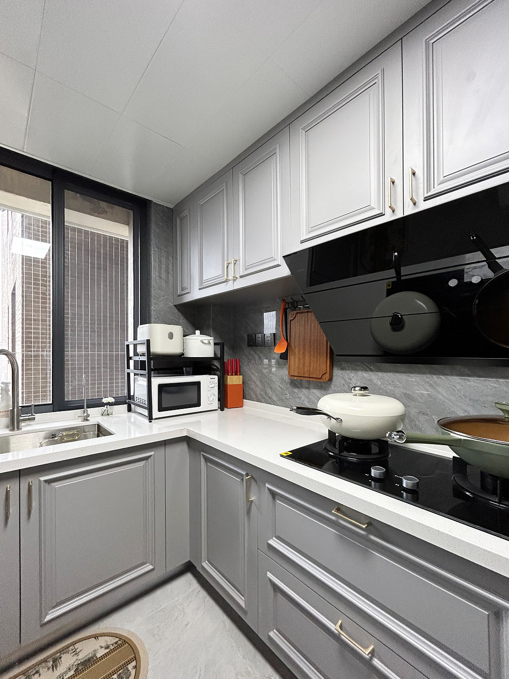 150平米美式风格三室厨房装修效果图，橱柜创意设计图