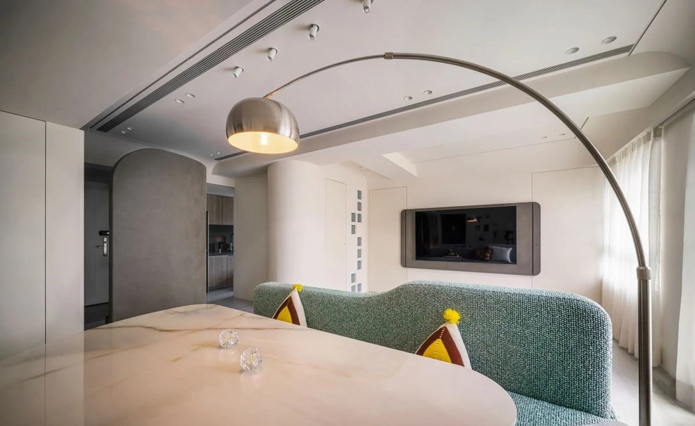 90平米混搭风格三室餐厅装修效果图，餐桌创意设计图