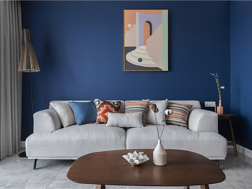 淡蓝色沙发客厅效果图图片
