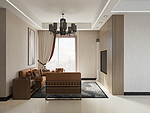 87平米新中式风格三室客厅装修效果图，沙发创意设计图