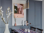 85平米北欧风格三室餐厅装修效果图，餐桌创意设计图