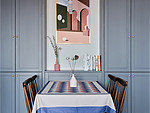85平米北欧风格三室餐厅装修效果图，餐桌创意设计图