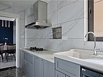 87平米北欧风格三室厨房装修效果图，橱柜创意设计图