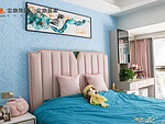 115平米轻奢风格三室卧室装修效果图，背景墙创意设计图