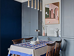 80平米北欧风格三室餐厅装修效果图，餐桌创意设计图